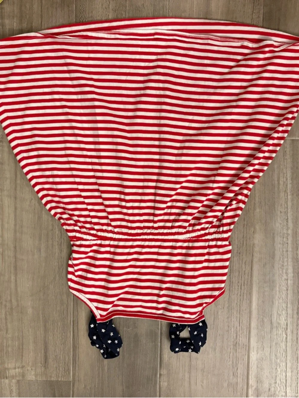 Gymboree Red & White Striped 4th of July Bow Strap Knit Dress Girls Size 10